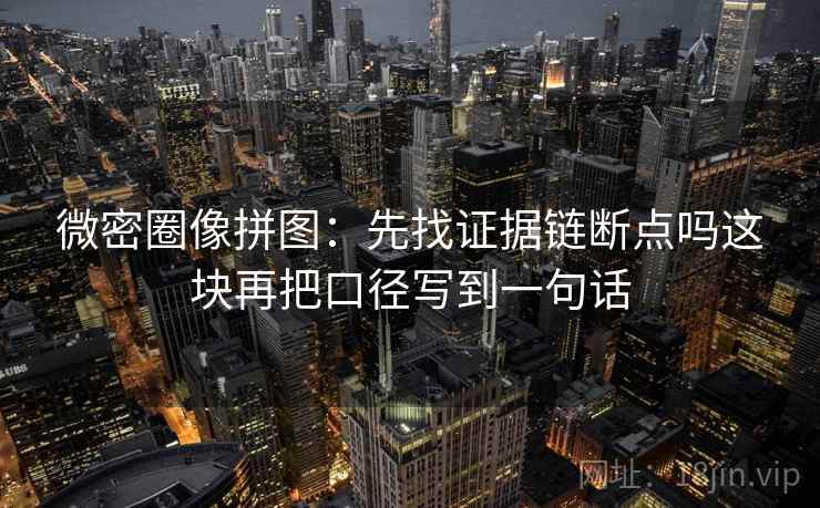 微密圈像拼图：先找证据链断点吗这块再把口径写到一句话