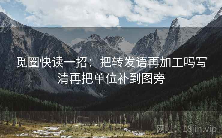 觅圈快读一招：把转发语再加工吗写清再把单位补到图旁